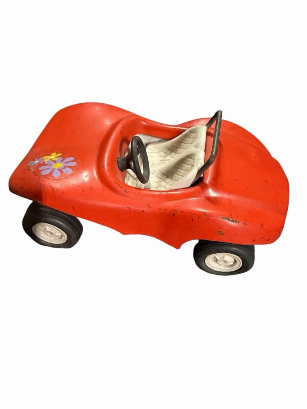 Vintage TOYCO Red Dune Buggy Toy Car Flower Power Hippie Beach Buggy 1960s 1970s